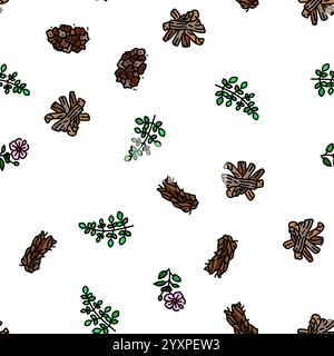 ayurvedische Kräuter Medizin Gesundheit nahtlose Muster Vektor Stock Vektor