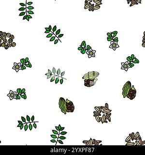 ayurvedische Kräuter Medizin Gesundheit nahtlose Muster Vektor Stock Vektor