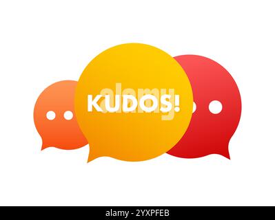 Kudos-Nachrichten-Chat-Blase zeigt Wertschätzung und Lob Stock Vektor