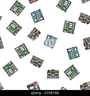 Street Cafe Essen Burger Festival nahtlose Muster Vektor Stock Vektor