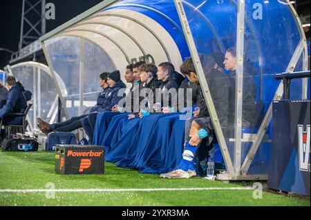 Eindhoven, Niederlande. Dezember 2024. Eindhoven - Spieler des FC Eindhoven in der zweiten Runde der KNVB Beker Saison 2024/2025, dem niederländischen Heimpokal. Das Spiel findet am 17. Dezember 2024 im Jan Louwers Stadion in Eindhoven, Niederlande, zwischen dem FC Eindhoven und Excelsior Rotterdam statt. (VK Sportphoto/Nick Koole) Credit: Yannick Verhoeven/Alamy Live News Stockfoto