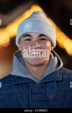 Les Arcs, Frankreich. Dezember 2024. Theo Christine nahm am 17. Dezember 2024 am Ollie Photocall im Rahmen des Les Arcs Film Festivals 2024 in Bourg-Saint-Maurice, Les Arcs, Frankreich Teil. Foto: Aurore Marechal/ABACAPRESS. COM Credit: Abaca Press/Alamy Live News Stockfoto