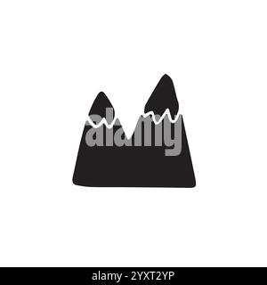 Vektor Hand gezeichnete Kritzelskizze schwarze Berge isoliert auf weißem Hintergrund Stock Vektor