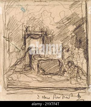 De dood van Maria, naar Rembrandt, Stockfoto