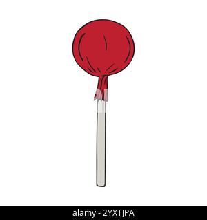 Vektor Hand gezeichnete Skizze Kritzelfarbiger Lutscher isoliert auf weißem Hintergrund Stock Vektor