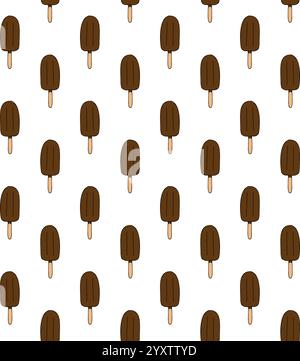 Nahtloses Vektor-Muster der farbigen Hand gezeichneten Kritzelskizze eskimo-Eis isoliert auf weißem Hintergrund Stock Vektor