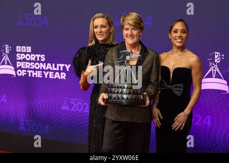 Manchester, Großbritannien. Dezember 2024. Alex Scott, Clare Balding und Gabby Logan bei der BBC Sports Personality of the Year 2024 Credit: Craig Hawkhead/Alamy Live News Stockfoto