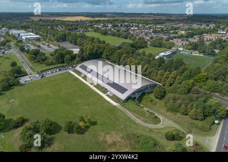 Aus der Vogelperspektive des Milestones Museum, Basingstoke, Großbritannien. Stockfoto