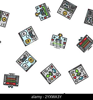 Spieleentwicklung Computer nahtlose Muster Vektor Stock Vektor