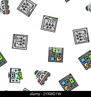 Spieleentwicklung Computer nahtlose Muster Vektor Stock Vektor