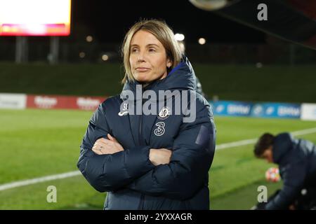 Madrid, Spanien. Dezember 2024. Sonia Bompastor (Chelsea) Fußball/Fußball : Gruppenphase der UEFA Women's Champions League 6. Spieltag Gruppenspiel der Gruppe B zwischen Real Madrid C.F. 1-2 Chelsea FC im Estadio Alfredo Di Stefano in Madrid, Spanien. Quelle: Mutsu Kawamori/AFLO/Alamy Live News Stockfoto