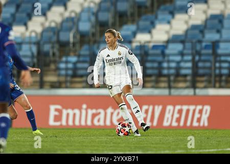 Madrid, Spanien. Dezember 2024. Sheila Garcia (Real) Fußball/Fußball : Gruppenphase der UEFA Women's Champions League 6. Spieltag Gruppenspiel der Gruppe B zwischen Real Madrid C.F. 1-2 Chelsea FC im Estadio Alfredo Di Stefano in Madrid, Spanien. Quelle: Mutsu Kawamori/AFLO/Alamy Live News Stockfoto