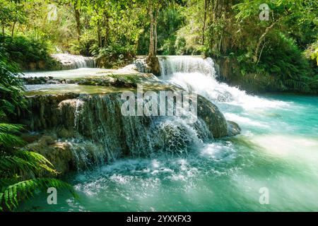 Kuang Si Falls in der Nähe von Luang Prabang, Laos Stockfoto