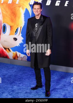 Hollywood, Usa. Dezember 2024. HOLLYWOOD, LOS ANGELES, KALIFORNIEN, USA - 16. DEZEMBER: Jim Carrey kommt zur Los Angeles Premiere von Paramount Pictures Sonic the Hedgehog 3, die am 16. Dezember 2024 im TCL Chinese Theatre IMAX in Hollywood, Los Angeles, Kalifornien, USA stattfand. (Foto: Xavier Collin/Image Press Agency) Credit: Image Press Agency/Alamy Live News Stockfoto