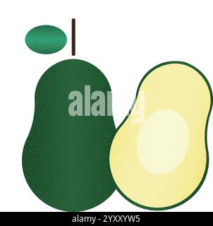 Vektor Frucht Avocado Cartoon Vektor Illustration isoliertes Objekt Stock Vektor