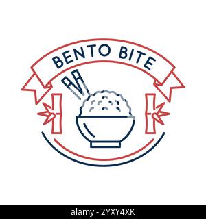 Einfaches Logo mit Reisschale Stock Vektor