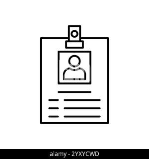 Vektor-Symbol ID-Karte Besucherteilnehmer Stock Vektor
