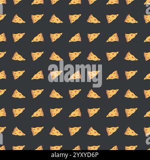 Nahtloses Pizzamuster. Hintergrund für Kritzelpizza. Fastfood-Muster Stock Vektor