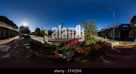 360 Grad Panorama Ansicht von 360°-Panorama des historischen Bourke Post Office (1880), entworfen vom Colonial Architect James Barnet, in der Oxley Street Bourke New South Wales Australien