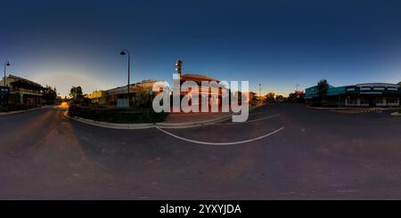 360 Grad Panorama Ansicht von 360°-Panorama des historischen Bourke Post Office (1880), entworfen von Colonial Architect James Barnet in der Oxley Street Bourke New South Wales Australien