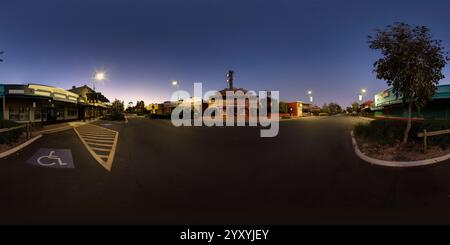 360 Grad Panorama Ansicht von 360°-Panorama des historischen Bourke Post Office (1880), entworfen vom Colonial Architect James Barnet, in der Oxley Street Bourke New South Wales Australien