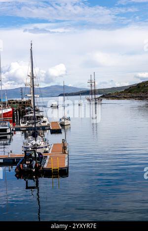 Fährhafen von Mallaig, Lochaber, Inverness-shire: 2024-022-07: In der Highland Region Schottlands Stockfoto