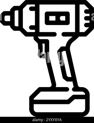 Schlagschrauber Auto Reparatur Werkzeug Linie Symbol Vektor Illustration Stock Vektor