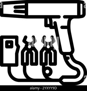 Zeitleuchte Auto Reparatur Werkzeug Linie Symbol Vektor Illustration Stock Vektor