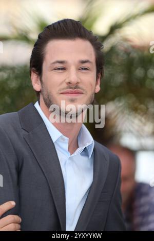 Schauspieler Gaspard Ulliel nimmt am 17. Mai 2014 am Fotoaufruf von Saint-Laurent während des 67. Internationalen Filmfestivals von Cannes im Palais des Festivals in Cannes Teil Stockfoto