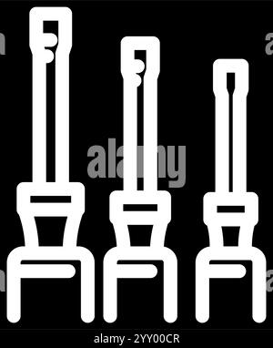 Schraubendreher Autoreparaturwerkzeug Glyphe Symbol Vektor Illustration Stock Vektor