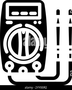 Multimeter Autoreparaturwerkzeug Glyphe Symbol Vektor Illustration Stock Vektor