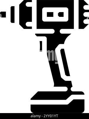 Schlagschrauber Autoreparaturwerkzeug Glyphe Symbol Vektor Illustration Stock Vektor