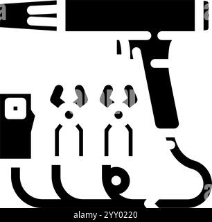 Timing Light Autoreparaturwerkzeug Glyphe Symbol Vektor Illustration Stock Vektor