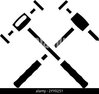 Hammer Auto Reparatur Werkzeug Glyphe Symbol Vektor Illustration Stock Vektor