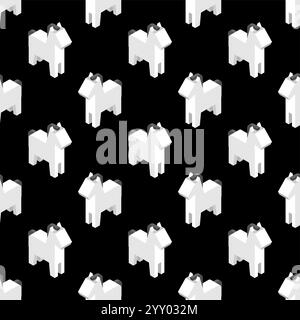 Nahtloses weißes Pferdemuster. Pferdehintergrund Stock Vektor