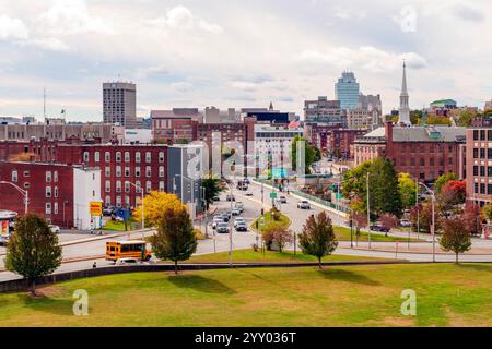 Malerischer Blick auf Worcester Worcester, Massachusetts, New England, USA Stockfoto