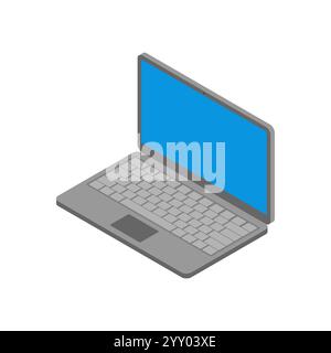 Laptop isoliert. Tragbare Rechenleistung. Digitales Gerät Stock Vektor