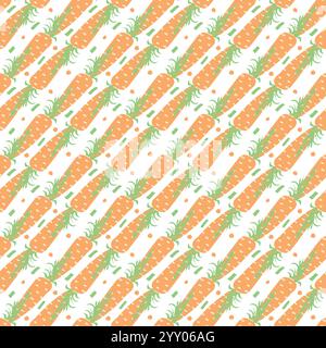 Nahtloses Karottenmuster. Doodle-Illustration mit Karotte. Muster mit Karotte Stock Vektor