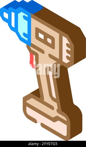 Schlagschrauber Autoreparaturwerkzeug Isometrisches Symbol Vektor Illustration Stock Vektor