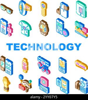 Tragbare Technologien Sensorsymbole legen den Vektor fest Stock Vektor