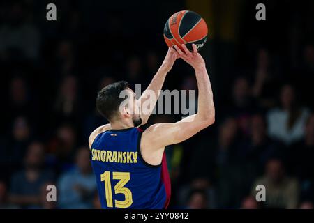 Tomas Satoransky vom FC Barcelona spielte am 17. Dezember 2024 im Palau Blaugrana Stadion in Barcelona. (Foto: Judit Cartiel / PRESSINPHOTO) Stockfoto