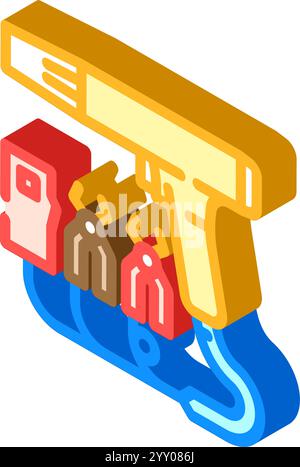 Zeitlicht Auto Reparatur Werkzeug Isometrisches Symbol Vektor Illustration Stock Vektor