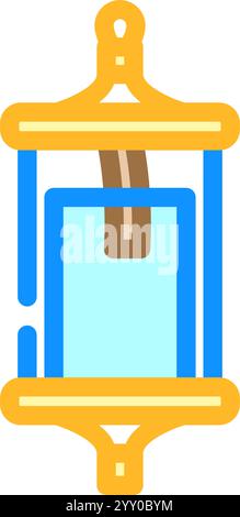 Wasserprobenflasche Welt Ozean Farbe Symbol Vektor Illustration Stock Vektor