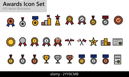 Gibt den Satz von Symbolen für Vektorgrafiken an. Stock Vektor