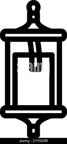 Wasserprobenflasche Welt Ozean Linie Symbol Vektor Illustration Stock Vektor