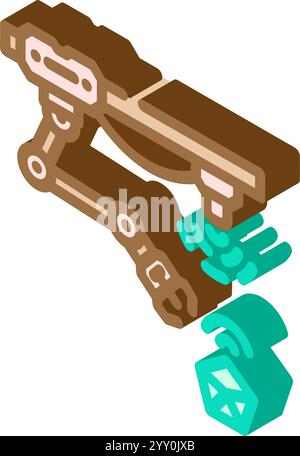 Cyber Physical Systems Industry 4 isometrische Iconvektorillustration Stock Vektor