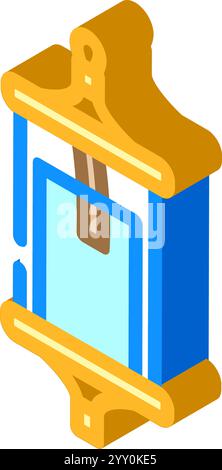 Wasserprobenahmeflasche Welt Ozean isometrische Icon Vektor Illustration Stock Vektor