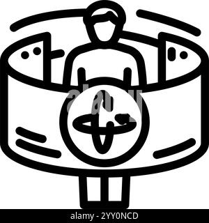 Virtuelle Tour Augmented Reality Linie Symbol Vektor Illustration Stock Vektor