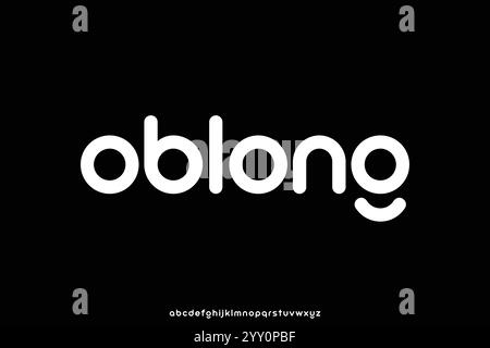 Moderne saubere gerundete serifenlose Alphabet Anzeige Schriftart Vektor Illustration Stock Vektor