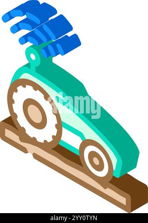 Smart Tractor Agri Tech Isometrisches Symbol Vektorillustration Stock Vektor